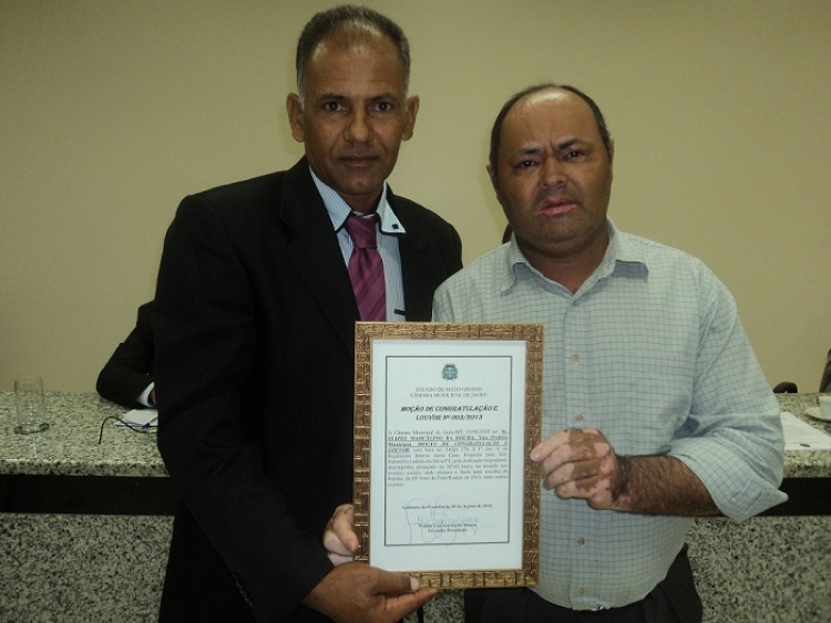 Câmara Municipal, Concede Moção de Congratulação e Louvor ao Vice Prefeito de Jauru